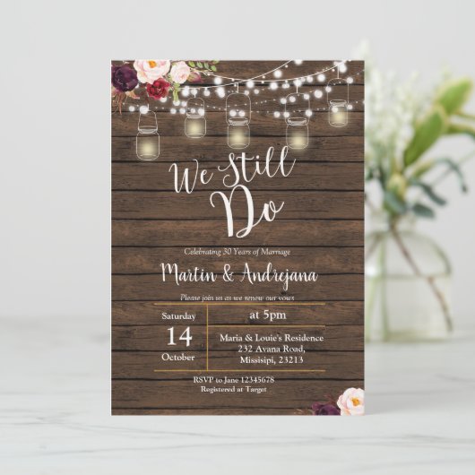 We doen nog steeds uitnodigingskaart voor trouwjub kaart (Staand voorkant)