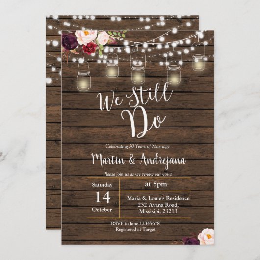 We doen nog steeds uitnodigingskaart voor trouwjub kaart (Voorkant / Achterkant)