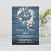 We doen nog steeds Vow Renewal Floral Blue Rustic Kaart (Staand voorkant)