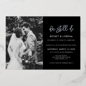 We doen nog steeds Vow-vernieuwingsfoto zilver Folie Uitnodiging (Voorkant)