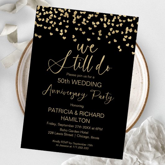 We doen nog steeds zwart gouden bruiloft Jubileum Kaart