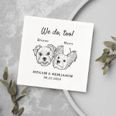 We doen ook 2 honden gezichten bruiloft cocktail servet