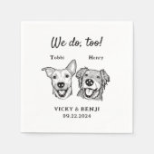 We doen ook 2 honden gezichten bruiloft cocktail servet (Voorkant)