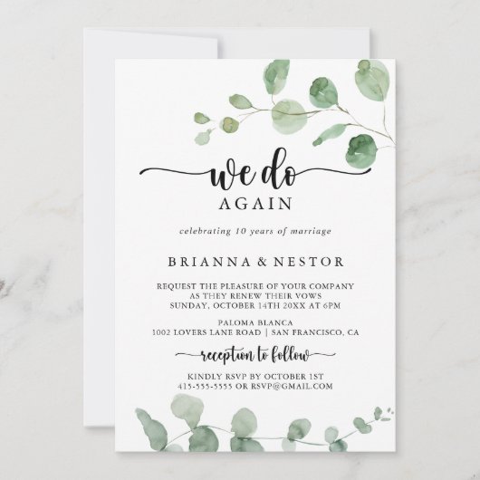 We doen opnieuw Green Delight Eucalyptus gelooft v Kaart (Voorkant)