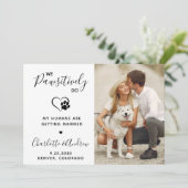 We doen Pet Weddenschap Foto Dog Save The Date (Staand voorkant)