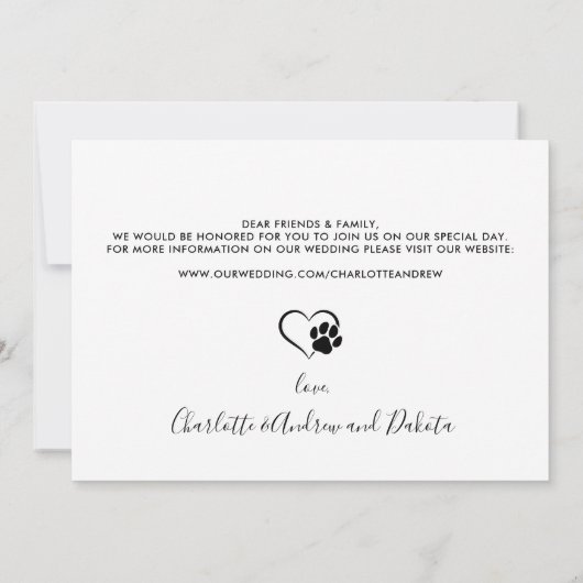 We doen Pet Weddenschap Foto Dog Save The Date (Achterkant)