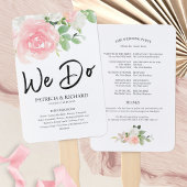 We doen Pink Blush Rozen Floral Wedding Program Handwaaier