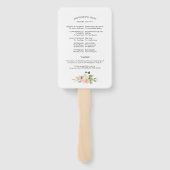 We doen Pink Blush Rozen Floral Wedding Program Handwaaier (Achterkant)