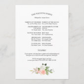 We doen Pink Blush Rozen Floral Wedding Program Programmakaart (Achterkant)