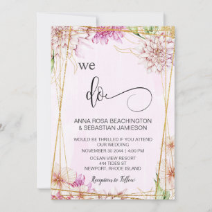 *~* WE DOEN Pink Pastel Floral RSVP AR15 QR Kaart