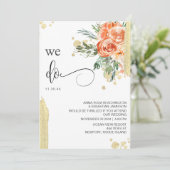 *~* WE DOEN Pink Rose Floral RSVP AR15 QR WEDDING Kaart (Staand voorkant)