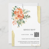 *~* WE DOEN Pink Rose Floral RSVP AR15 QR WEDDING Kaart (Achterkant)