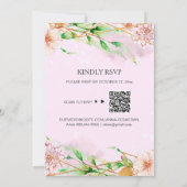 *~* WE DOEN RSVP Floral Geometric AR15 QR Wedding Kaart (Achterkant)