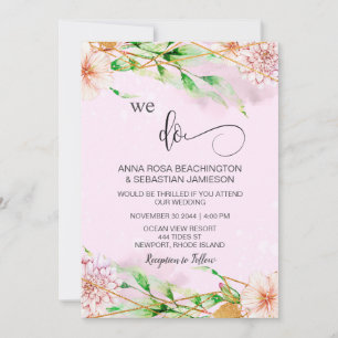*~* WE DOEN RSVP Floral Geometric AR15 QR Wedding Kaart