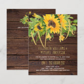 WE DOEN Rustic Sunflower Wood Boho Wedding Invites (Voorkant / Achterkant)
