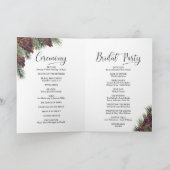 We doen rustieke Waterverf Pinecones bruiloft Programma (Binnen)