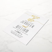 "We doen" script calligrafie bruiloft echt goud Folie Uitnodiging (Gedraaid)