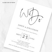 We doen script foto overlay QR zwart wit bruiloft Kaart