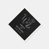 We doen script liefde hart zwart en wit bruiloft servet (Hoek)