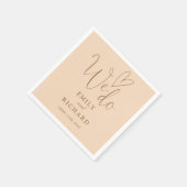 We doen Script Love Heart Soft Peach Wedding Servet (Hoek)