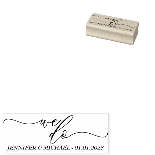 We doen script trouwdatum rubberstempel (Gestempeld)