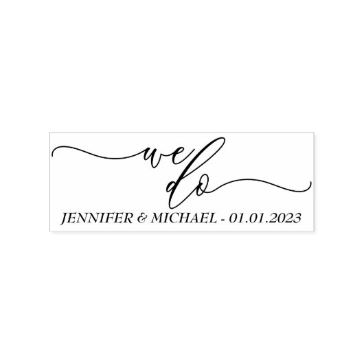 We doen script trouwdatum rubberstempel (Afrduk)