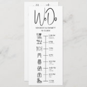 We doen strand bruiloft dag tijdlijn plat programm programmakaart (Voorkant / Achterkant)