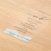 We doen strandbruiloft acryl uitnodiging met oceaa (Laagn)