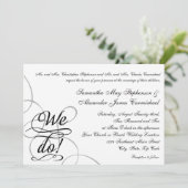 We doen, Swirly zwart-wit bruiloft Kaart (Staand voorkant)