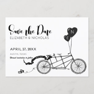 We doen tandem fiets foto opslaan van de datum save the date