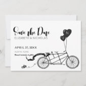 We doen tandem fiets foto opslaan van de datum save the date (Voorkant)