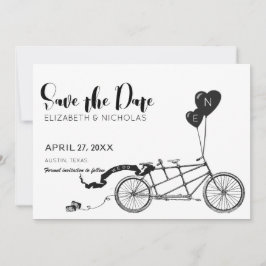 We doen tandem fiets foto opslaan van de datum save the date