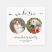 We doen te gepersonaliseerde 2 foto hond bruiloft servet (Voorkant)