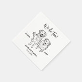 We doen te gouden retriever schets hond bruiloft servet (Hoek)