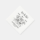 We doen te hond Schattige 2 honden tekenen bruilof Servet (Hoek)