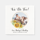 We doen te zonnebloem, op maat gesneden fotowedden servet (Voorkant)