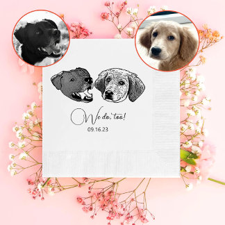 We doen te zwart-wit hond gepersonaliseerd servet