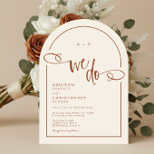 We doen Terracotta Modern Script Wedding Kaart