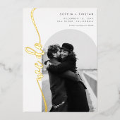 We doen Vertical Arch Photo Save the Date Folie Uitnodiging (Voorkant)