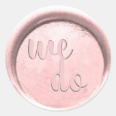 *~ WE DOEN Waszegelhuwelijk Ronde Sticker (Voorkant)