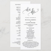 We doen Wedding programma kaart in kalligrafie the (Voorkant / Achterkant)