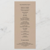 We doen Wedding programma kaart in modern rustiek (Achterkant)