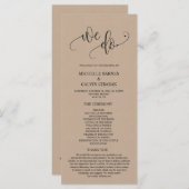 We doen Wedding programma kaart in modern rustiek (Voorkant / Achterkant)