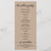 We doen Wedding programma kaart in rustieke fawn t (Achterkant)