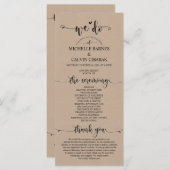 We doen Wedding programma kaart in rustieke fawn t (Voorkant / Achterkant)