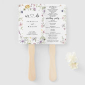 We doen Whimsical Wildflower Wedding Program Handwaaier (Voorkant en achterkant)