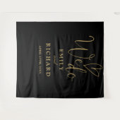 We doen zwart en goud bruiloft foto achtergrond wandkleed (Voorkant (horizontaal))
