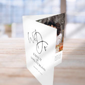 We doen zwart wit foto QR code tijdlijn bruiloft Drieluik Uitnodiging