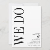We doen zwart-wit monogram typografie bruiloft kaart (Voorkant)