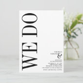 We doen zwart-wit monogram typografie bruiloft kaart (Staand voorkant)